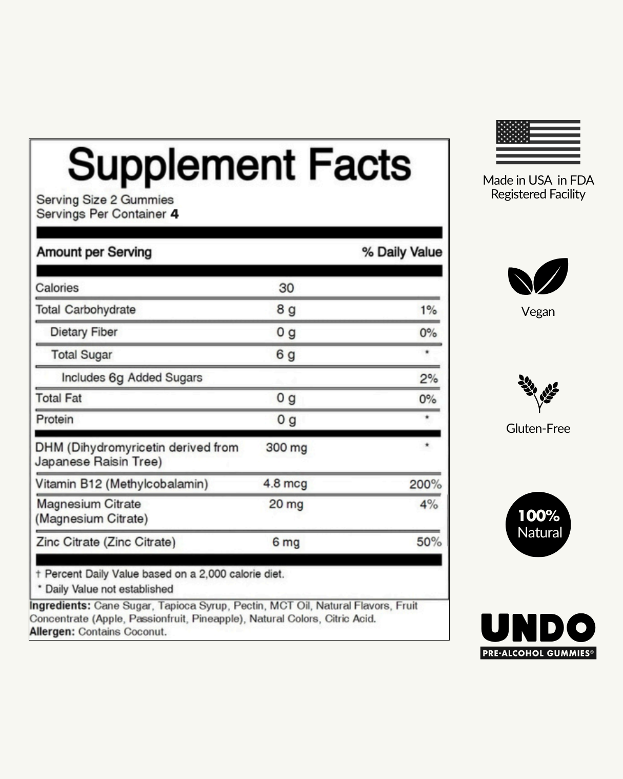 4 Pack - UNDO Gummies® - Pre-Alcohol Support