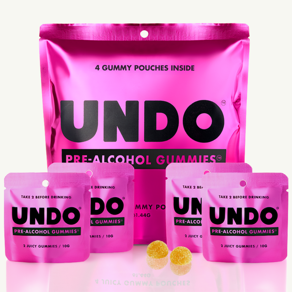UNDO Gummies® Pre-Alcohol Support - 4 Pack - DHM, Vitamins and Electrolytes - Tropical Flavor