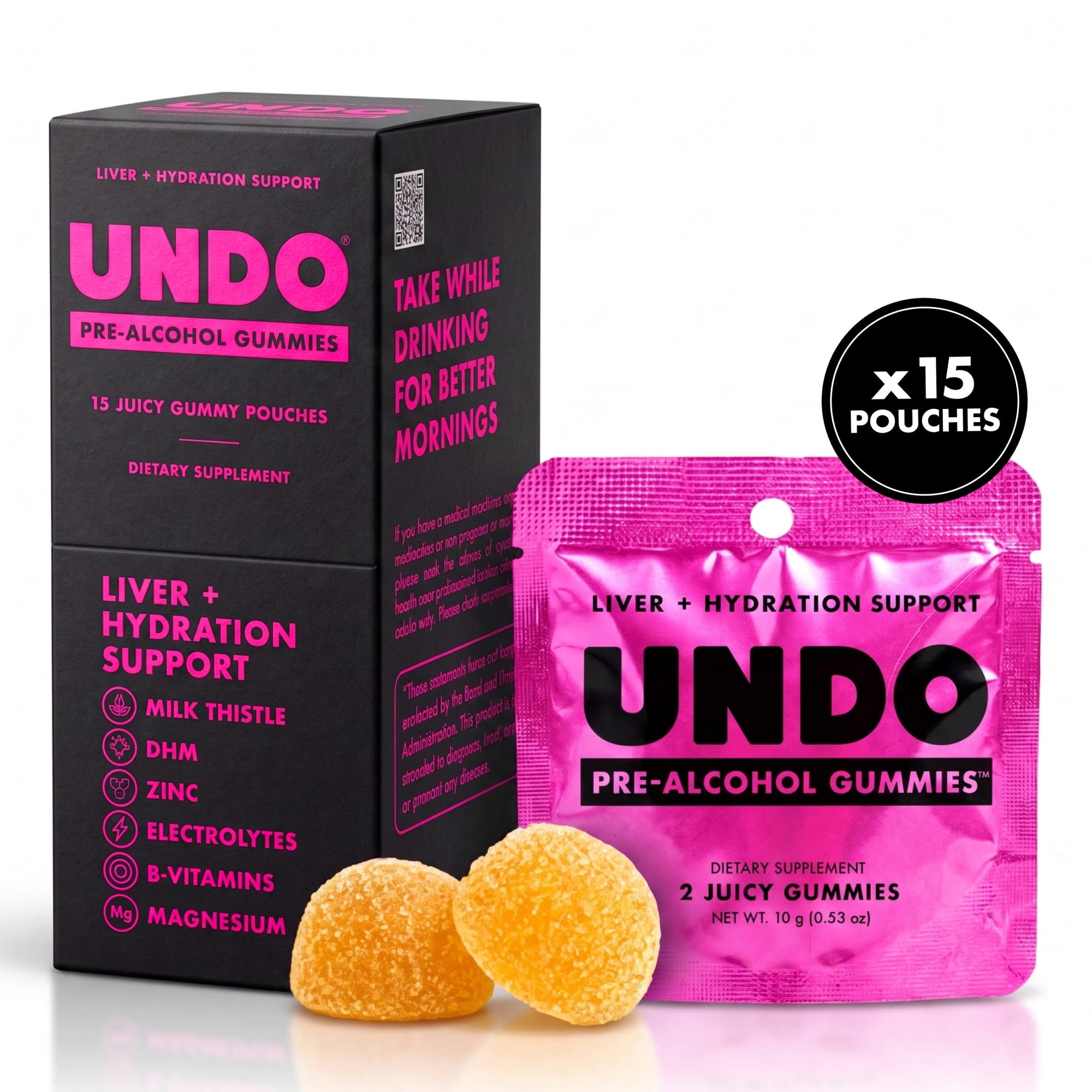 UNDO Gummies® Pre-Alcohol Support - 15 Pack