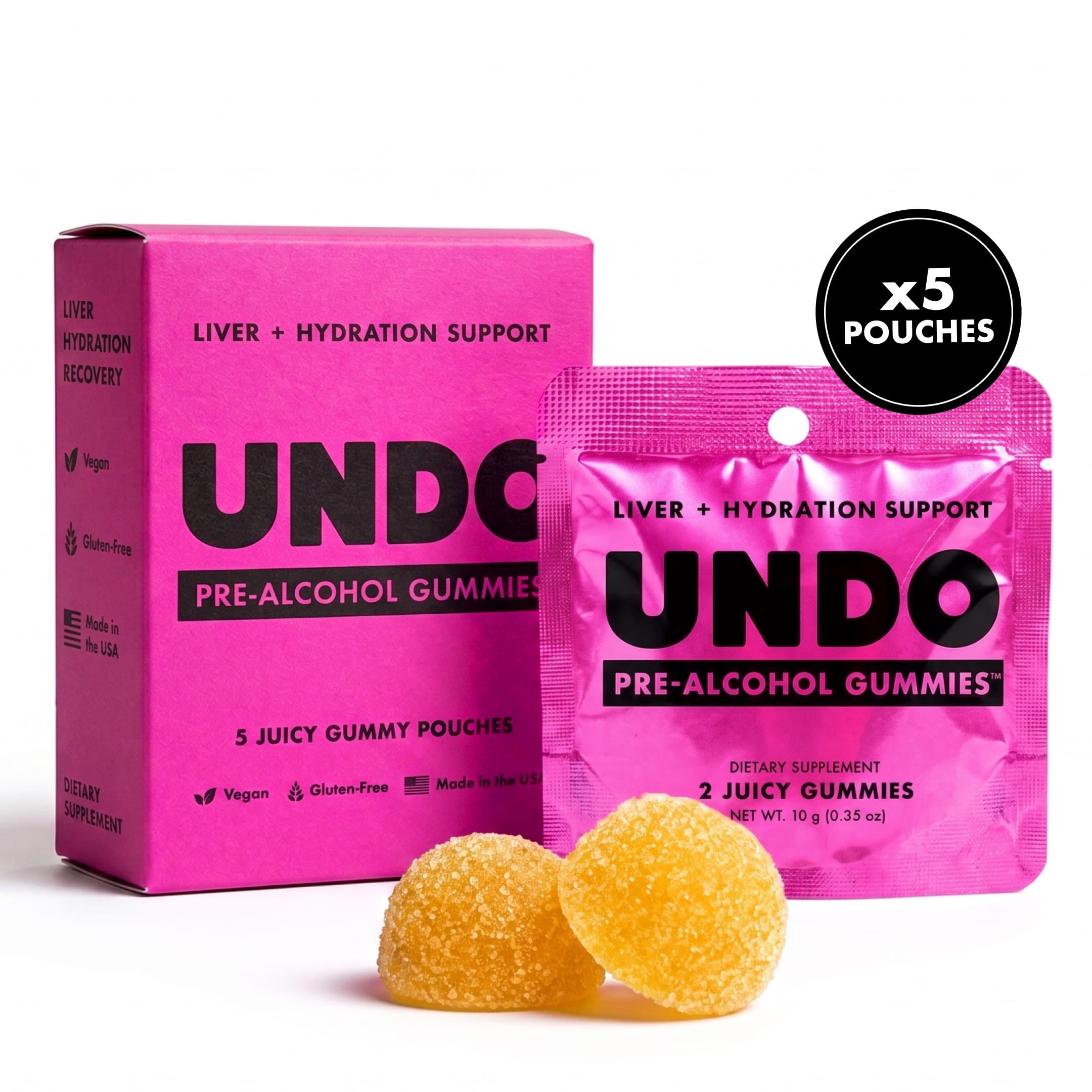 UNDO Gummies® Pre-Alcohol Support - 5 Pack